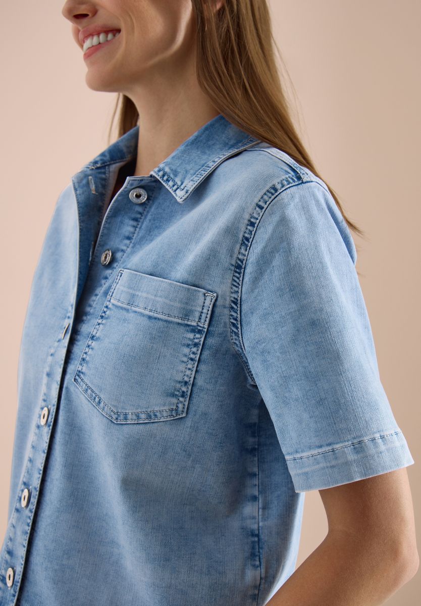 Kurzarm Overshirt mit Knopfleiste