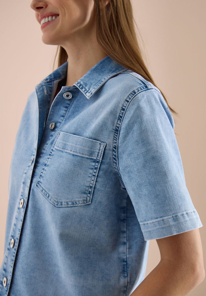 Kurzarm Overshirt mit Knopfleiste