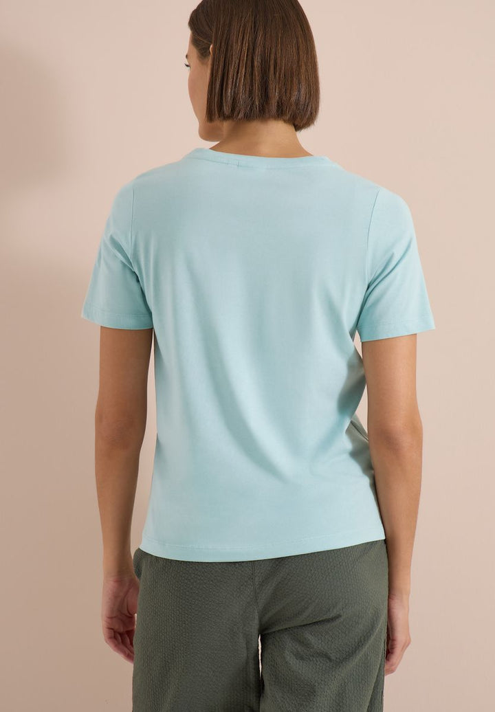T-Shirt mit Boat Neck und Wording Artwork