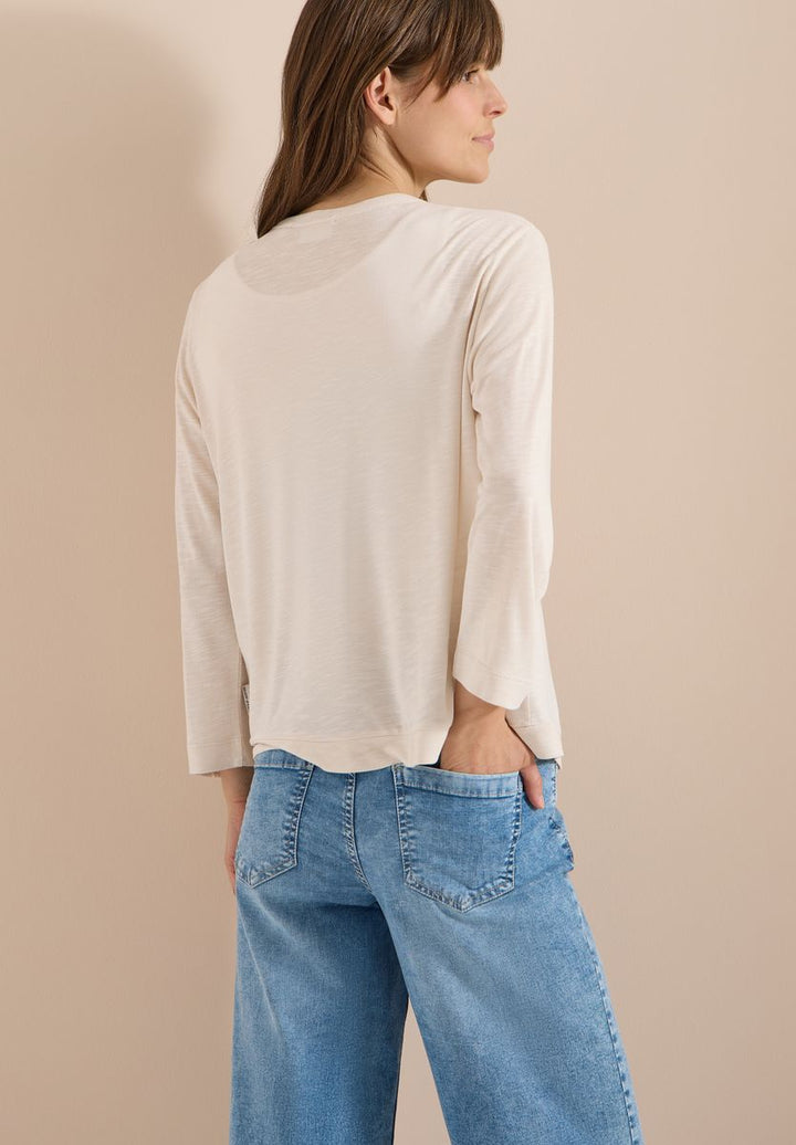 Offene Jacke in Unifarbe mit 3/4-Arm