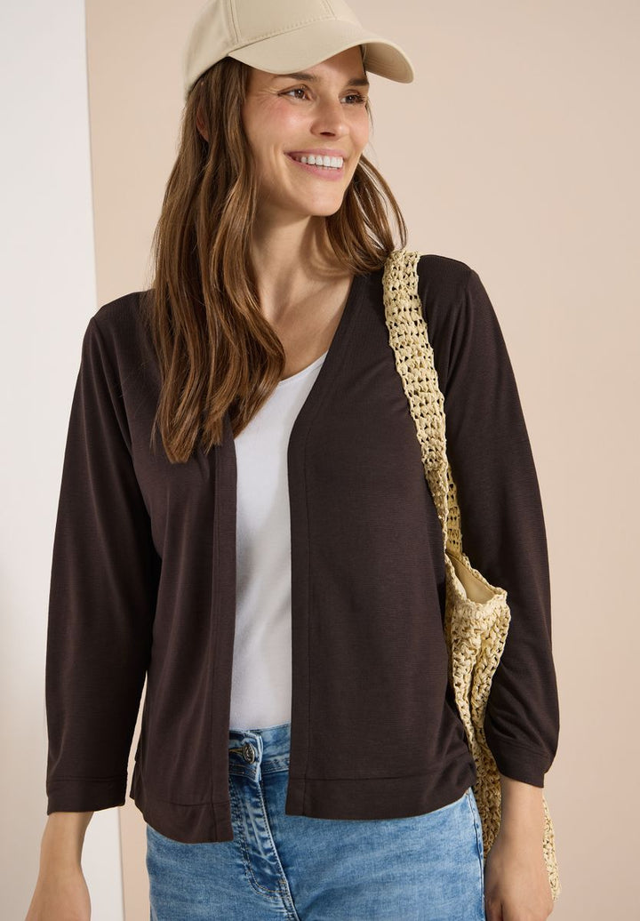 Offene Jacke in Unifarbe mit 3/4-Arm
