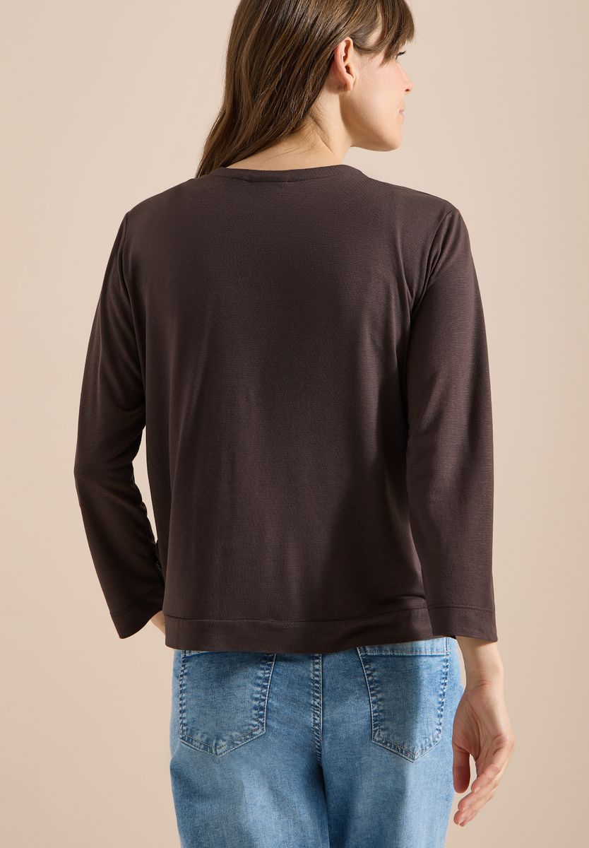 Offene Jacke in Unifarbe mit 3/4-Arm
