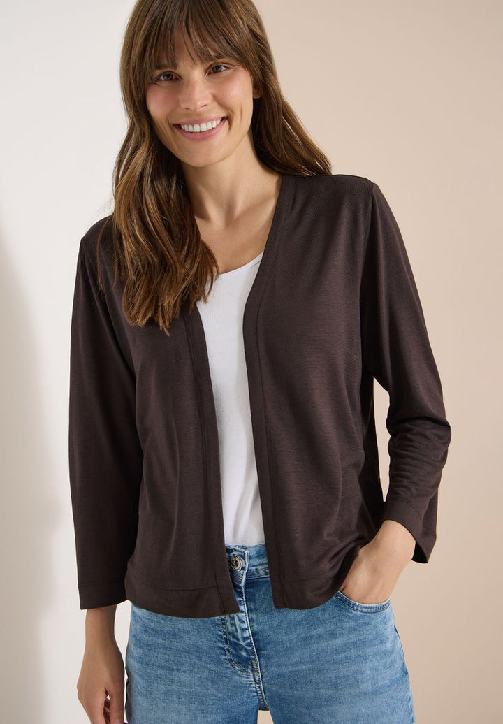 Offene Jacke in Unifarbe mit 3/4-Arm