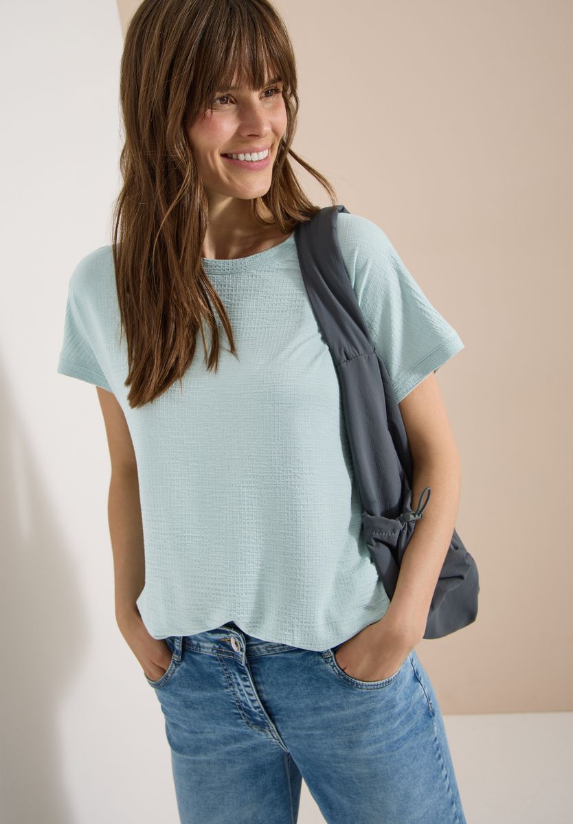 T-Shirt mit Rundhals und Struktur