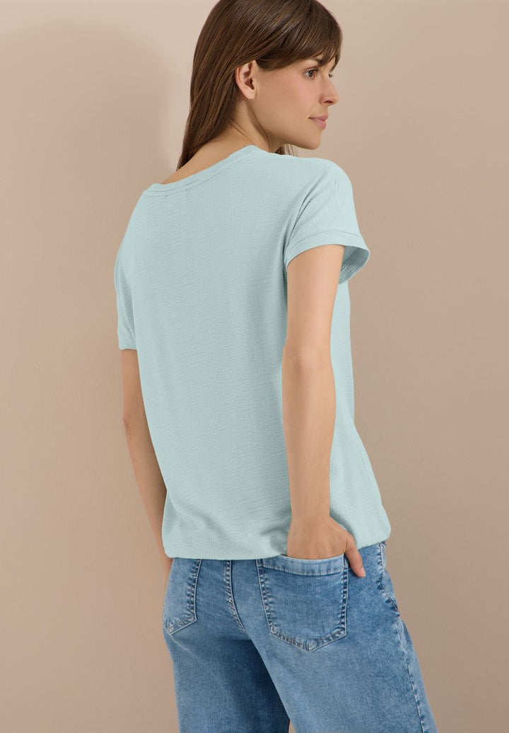 T-Shirt mit Rundhals und Struktur
