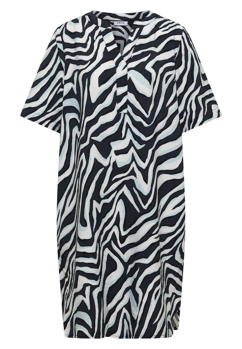 Knielanges Kleid mit Zebraprint
