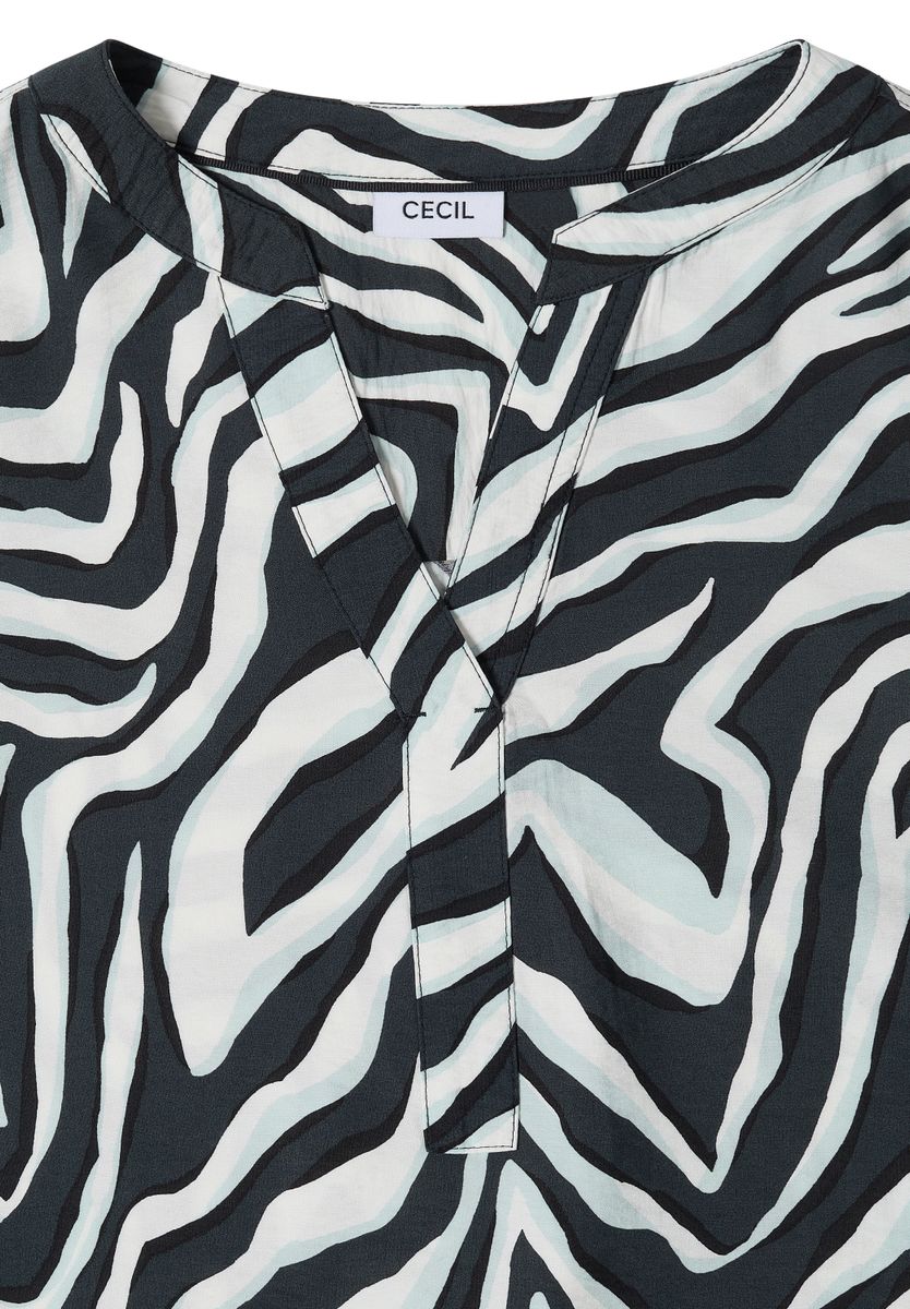 Knielanges Kleid mit Zebraprint