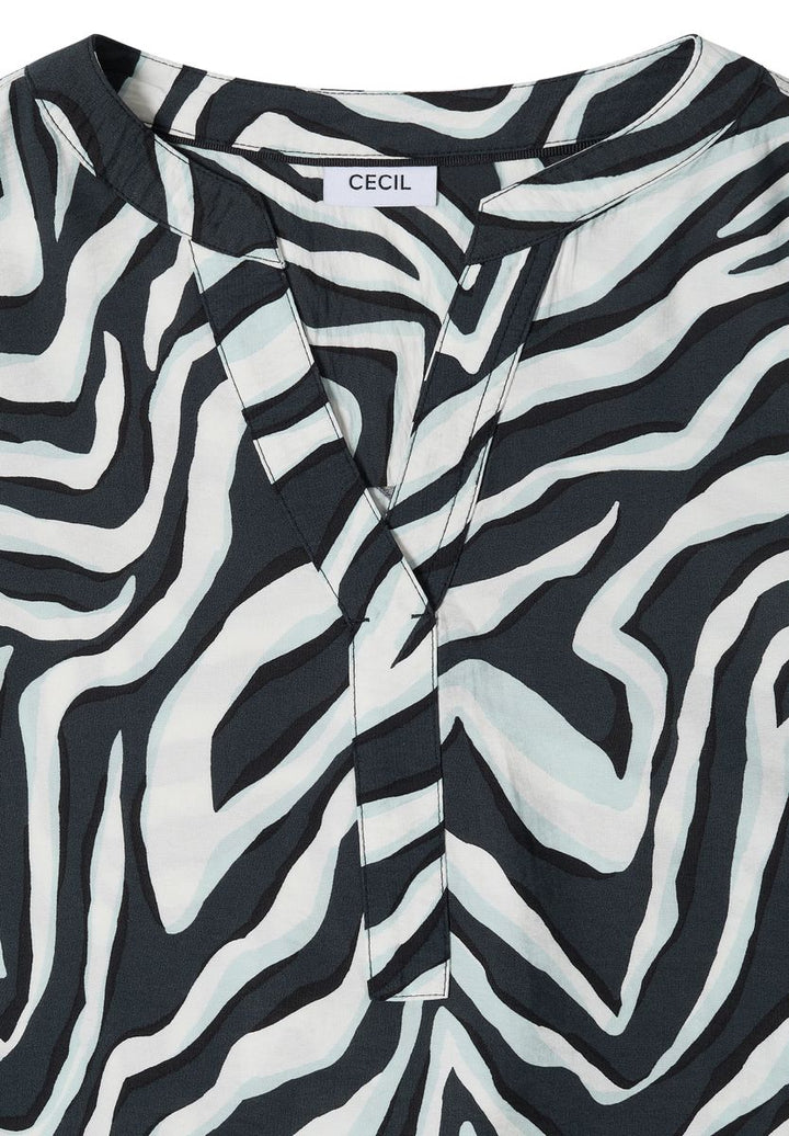 Knielanges Kleid mit Zebraprint
