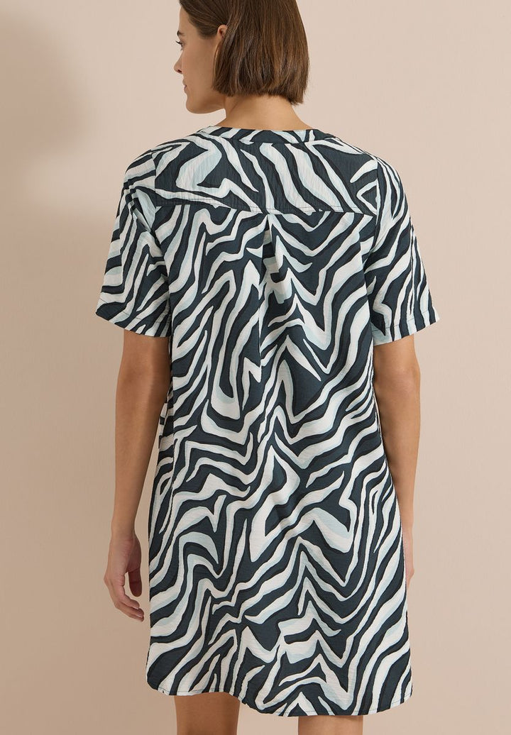 Knielanges Kleid mit Zebraprint