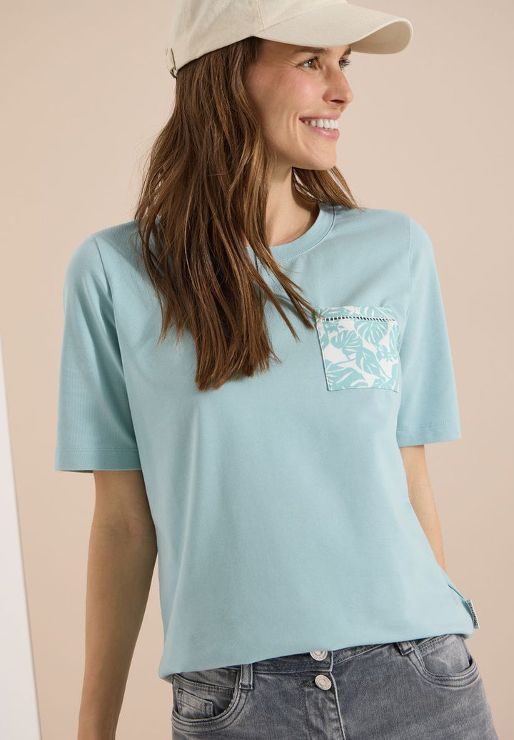 T-Shirt mit Rundhals und Brusttasche