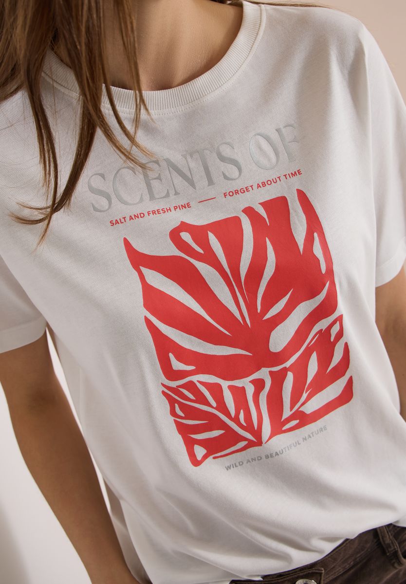 T-Shirt mit Rundhals und Frontprint