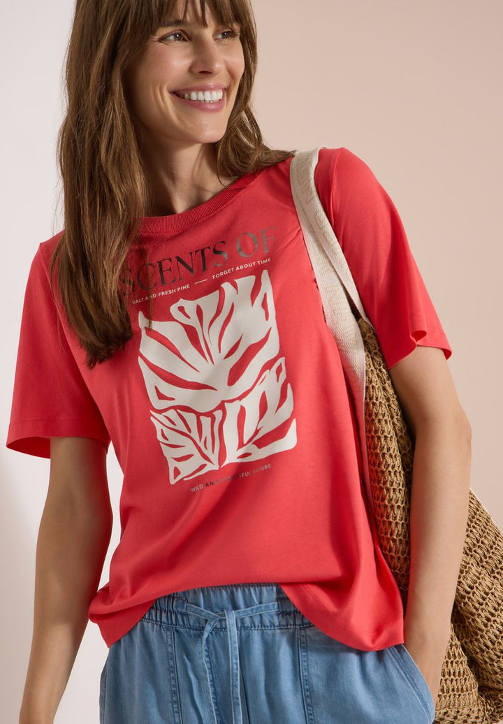T-Shirt mit Rundhals und Frontprint