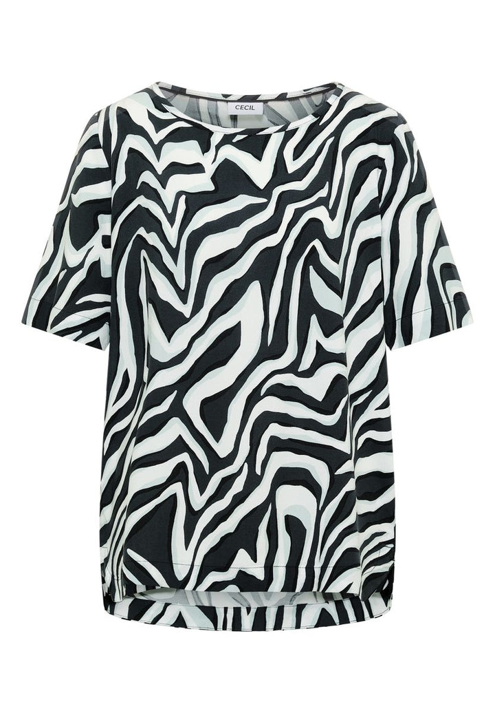 Blusenshirt mit Rundhals und Print