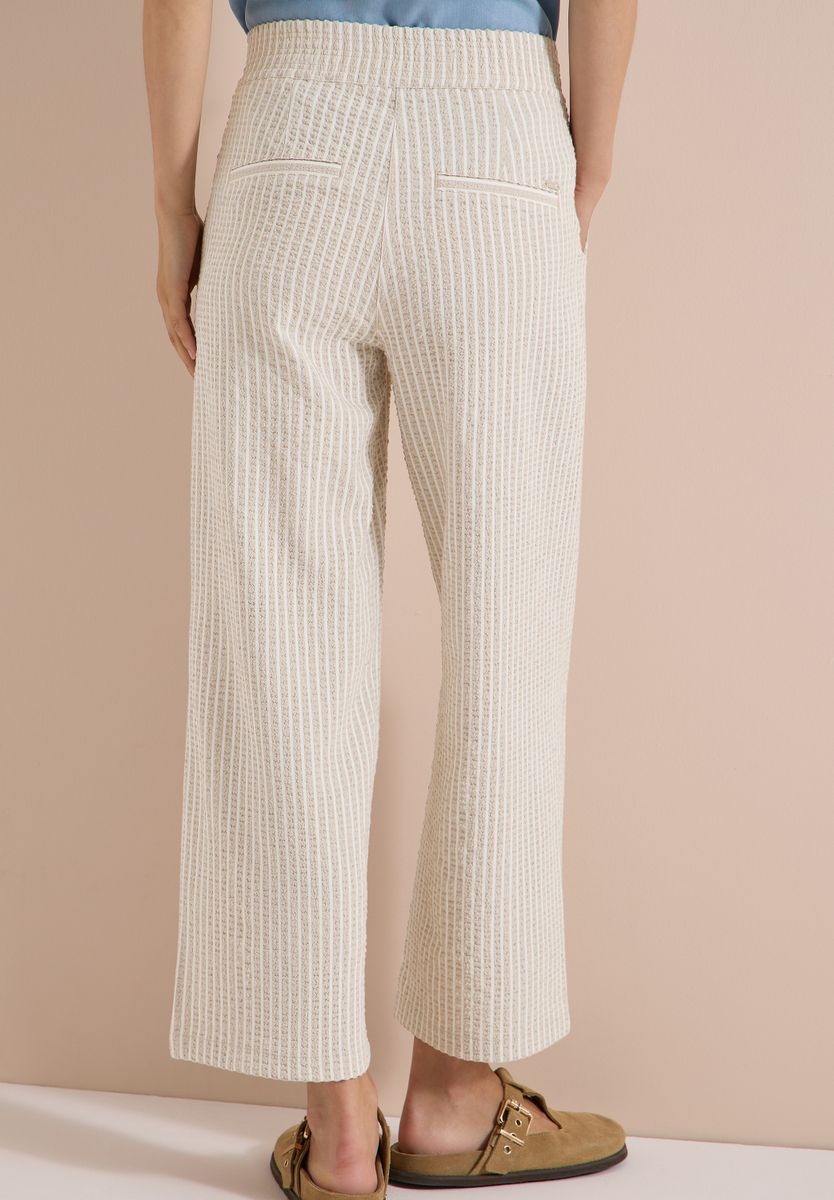 Wide Leg Hose in Seersucker-Qualität