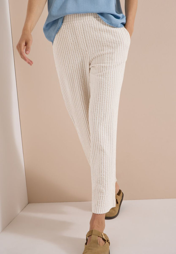 Wide Leg Hose in Seersucker-Qualität
