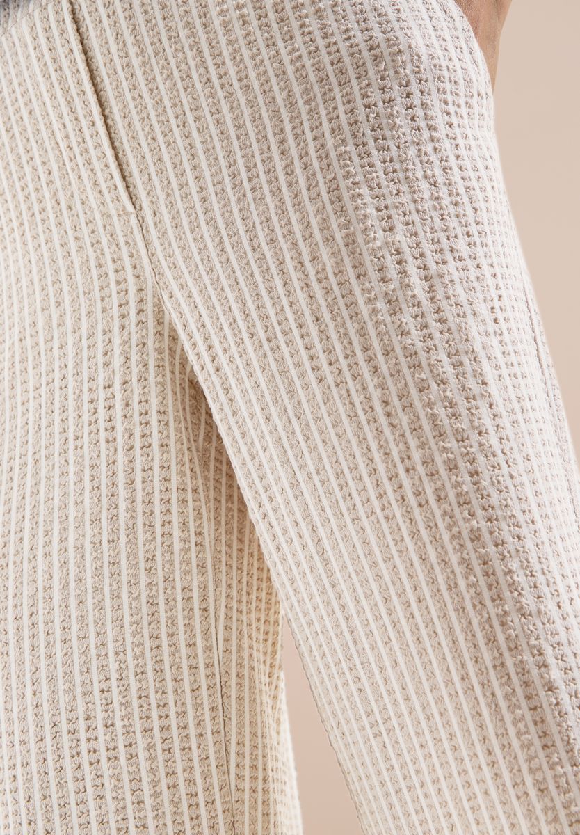 Wide Leg Hose in Seersucker-Qualität