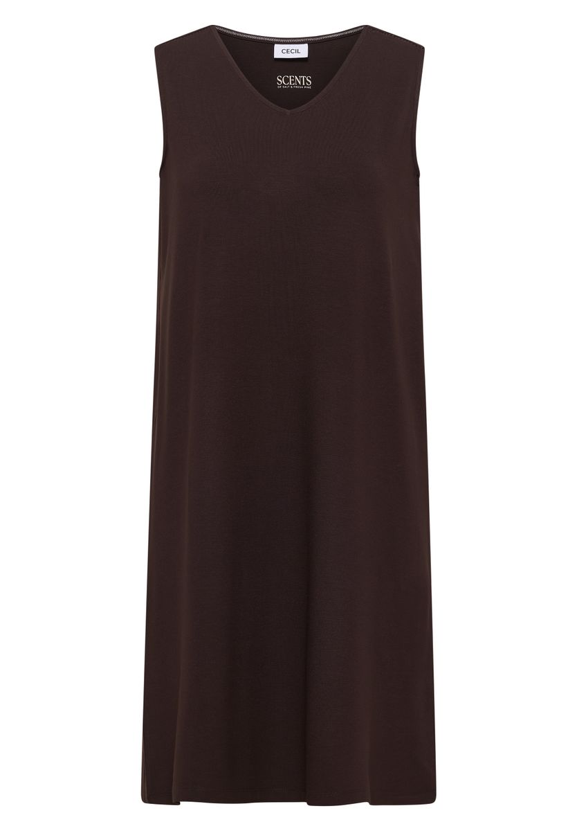 Knielanges Jerseykleid mit V-Neck