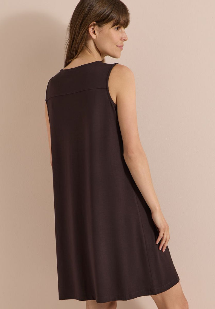 Knielanges Jerseykleid mit V-Neck
