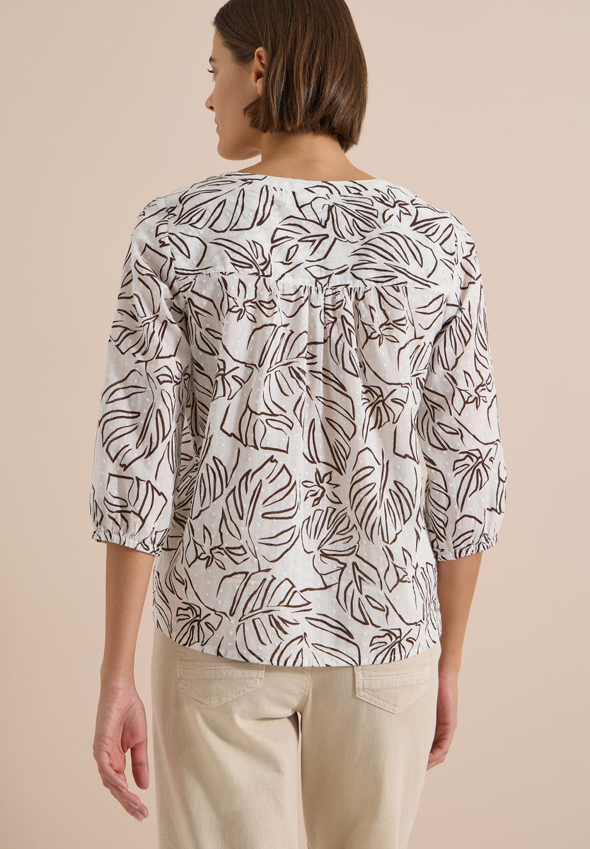 3/4-Arm Tunika mit Blätterprint