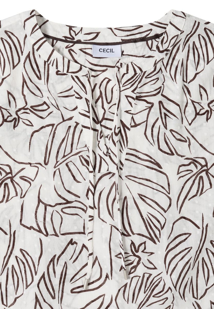 3/4-Arm Tunika mit Blätterprint