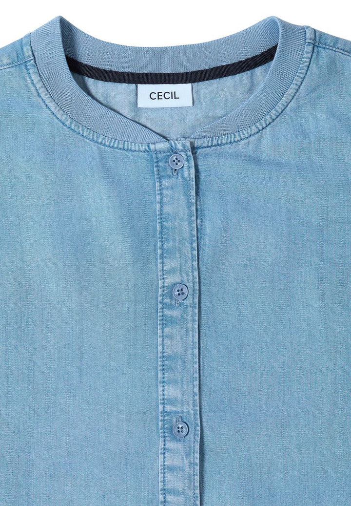 Lyocell-Bluse in Blouson-Optik