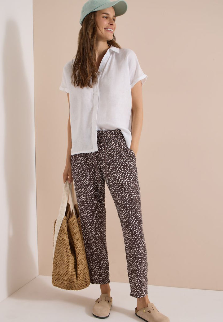 Mid Waist Slim Leg Hose im Loose Fit