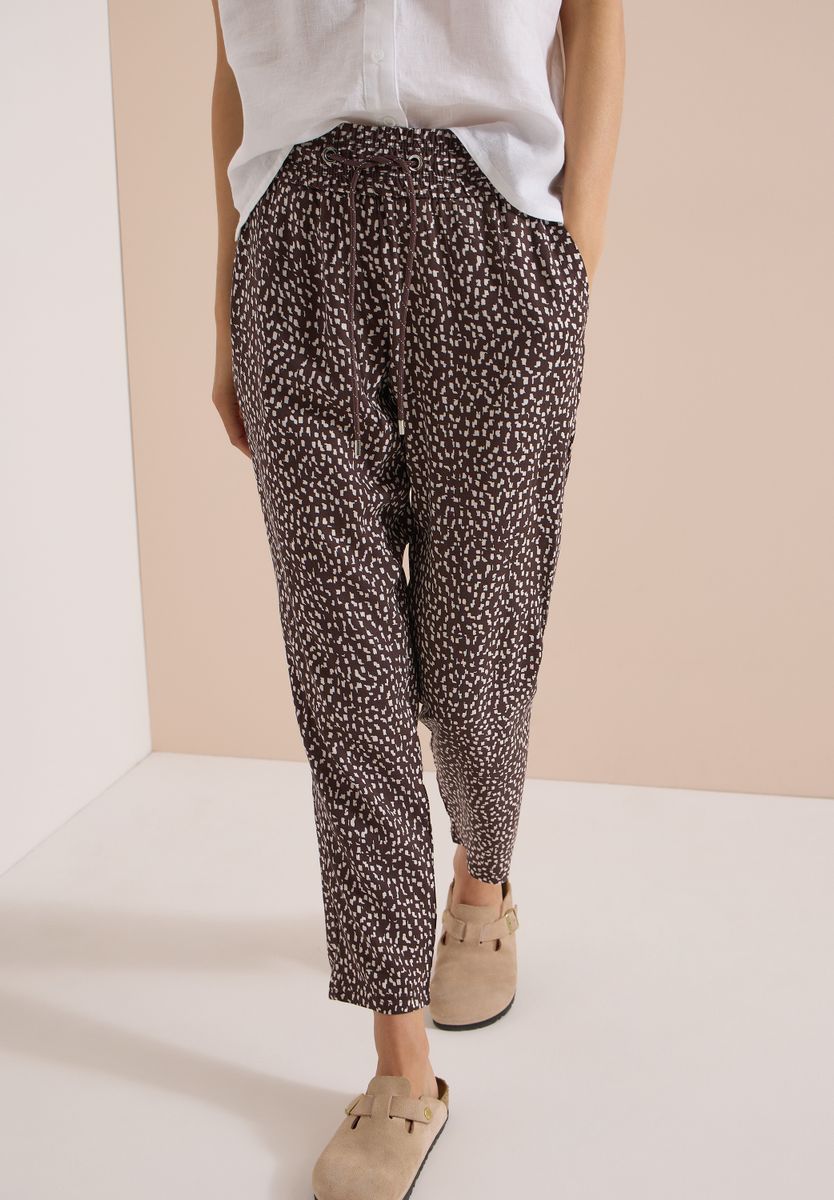 Mid Waist Slim Leg Hose im Loose Fit