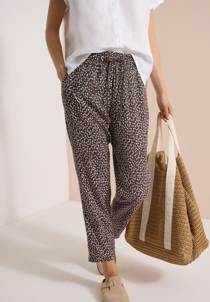 Mid Waist Slim Leg Hose im Loose Fit