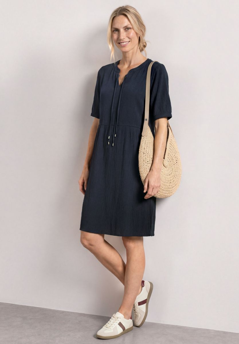 Knielanges Kleid mit Schleifendetail