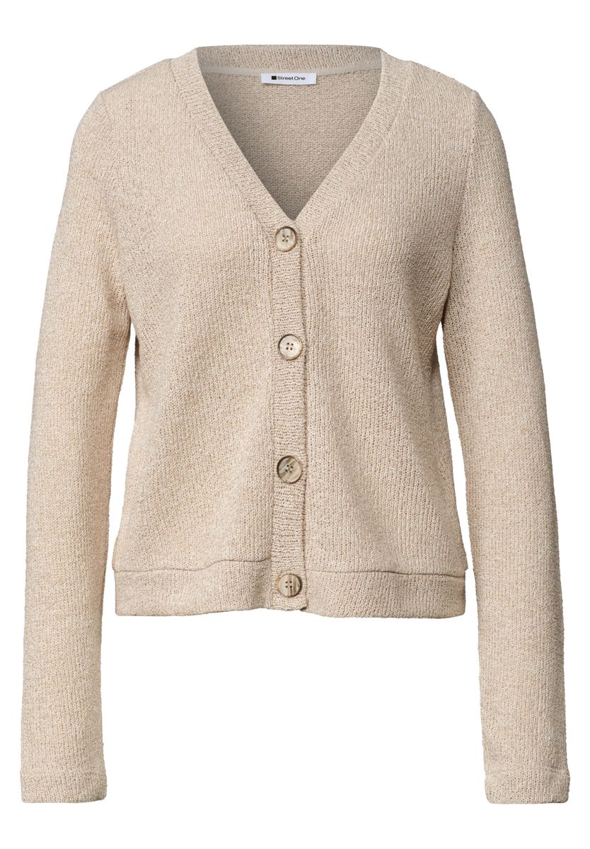 Langarm Jacke im Strick-Look mit Glitzer
