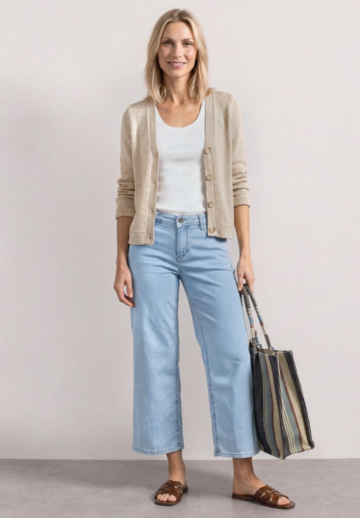 Langarm Jacke im Strick-Look mit Glitzer