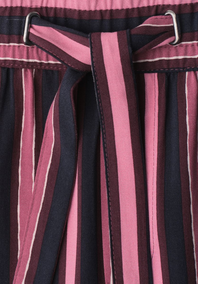 Mid Waist Wide Leg Hose mit Streifen