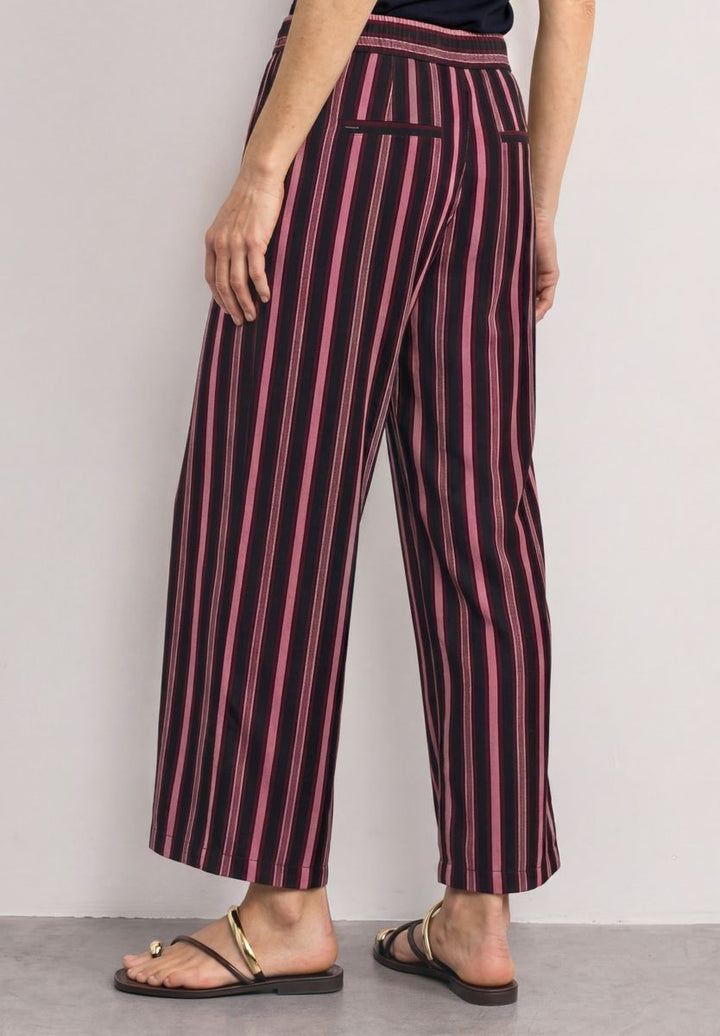 Mid Waist Wide Leg Hose mit Streifen