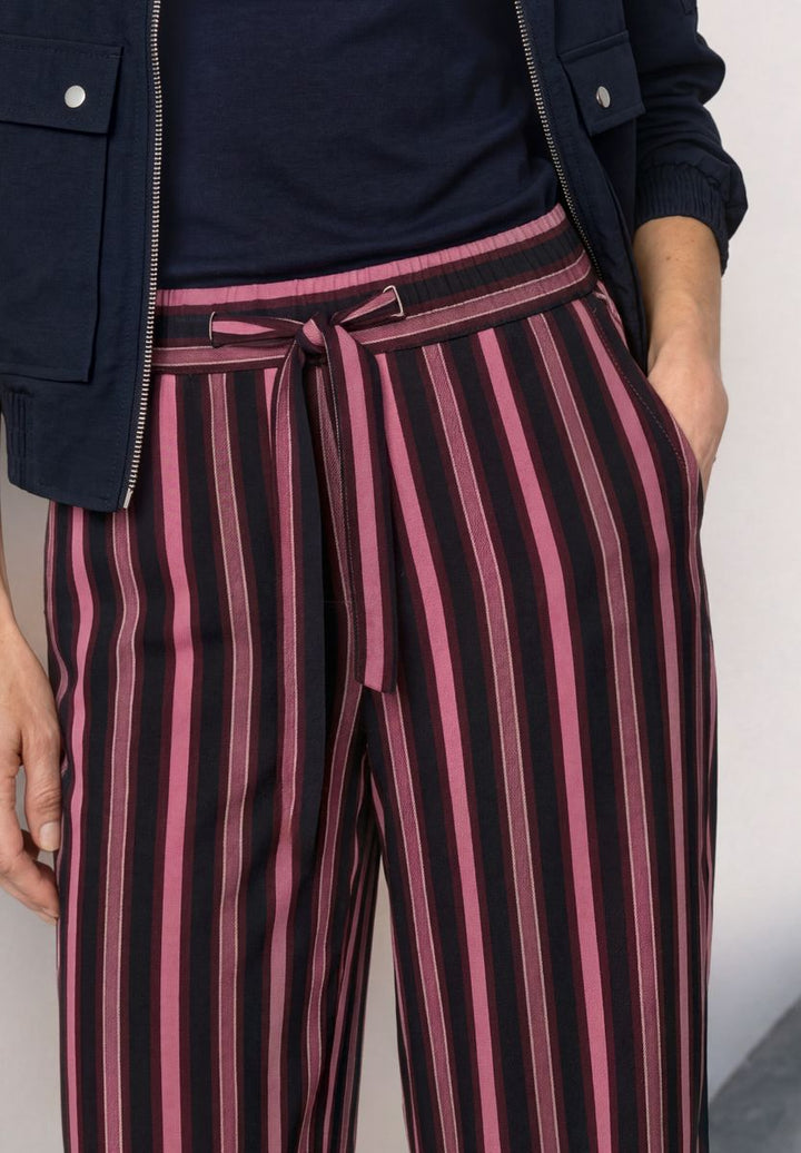 Mid Waist Wide Leg Hose mit Streifen