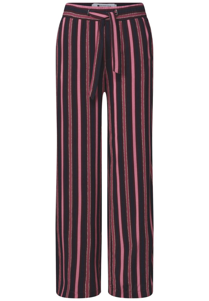 Mid Waist Wide Leg Hose mit Streifen