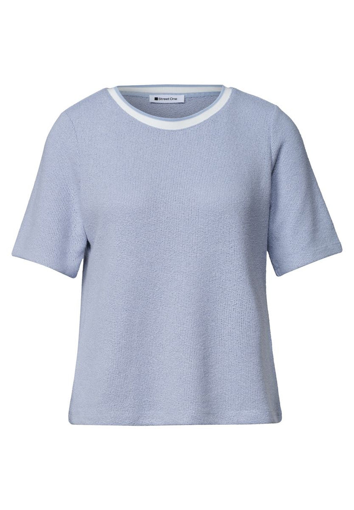T-Shirt im Strick-Look mit Rundhals