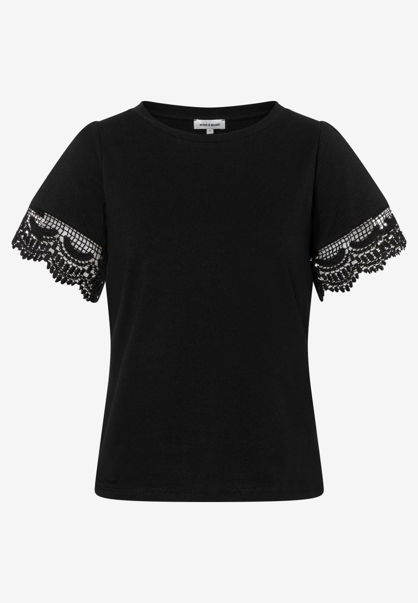 T-Shirt mit Spitzen-Ärmel