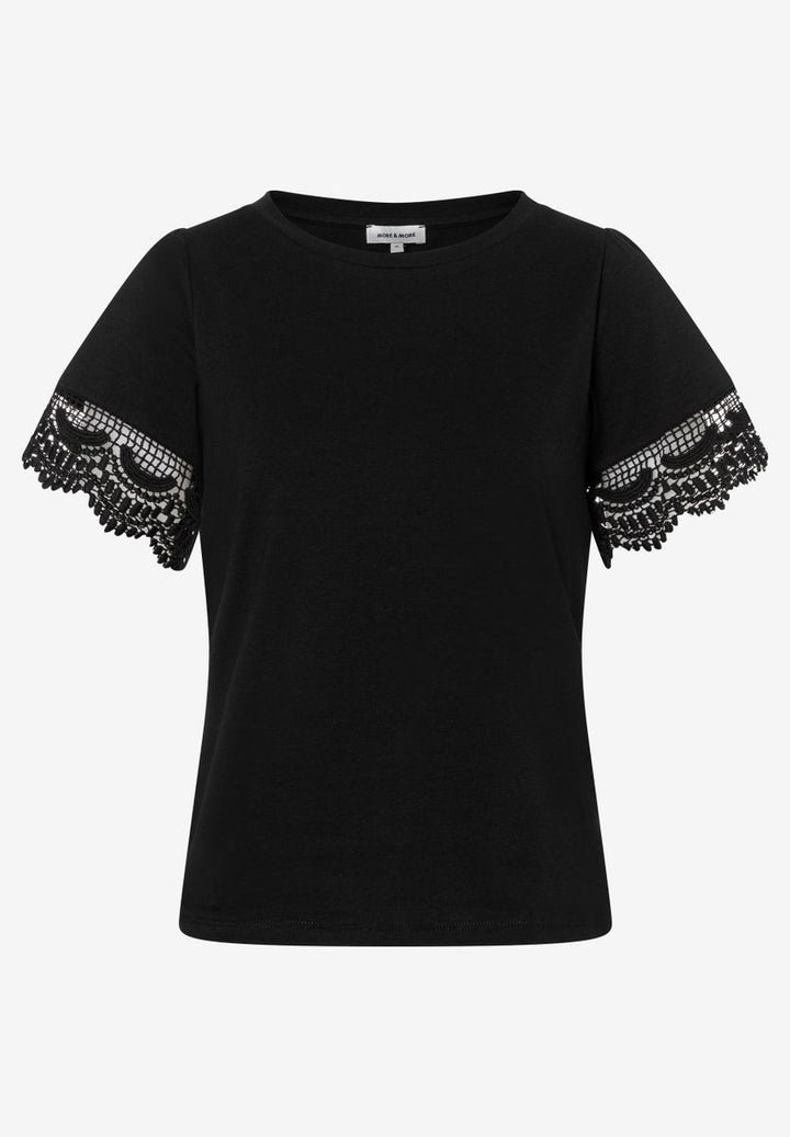 T-Shirt mit Spitzen-Ärmel