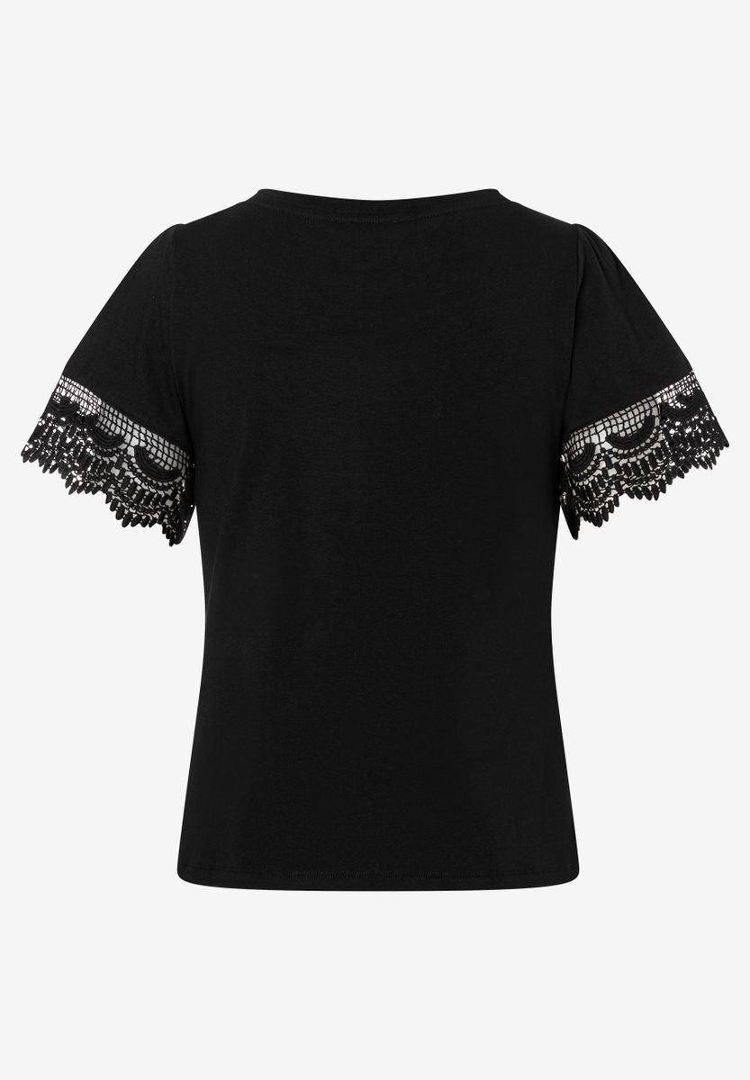 T-Shirt mit Spitzen-Ärmel
