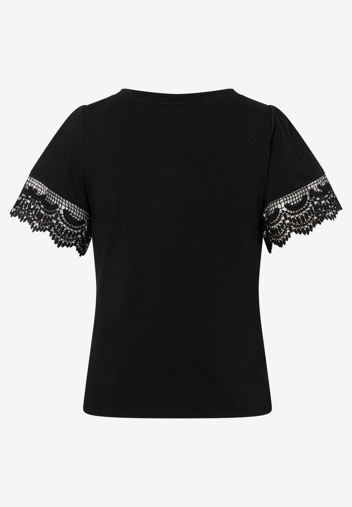 T-Shirt mit Spitzen-Ärmel