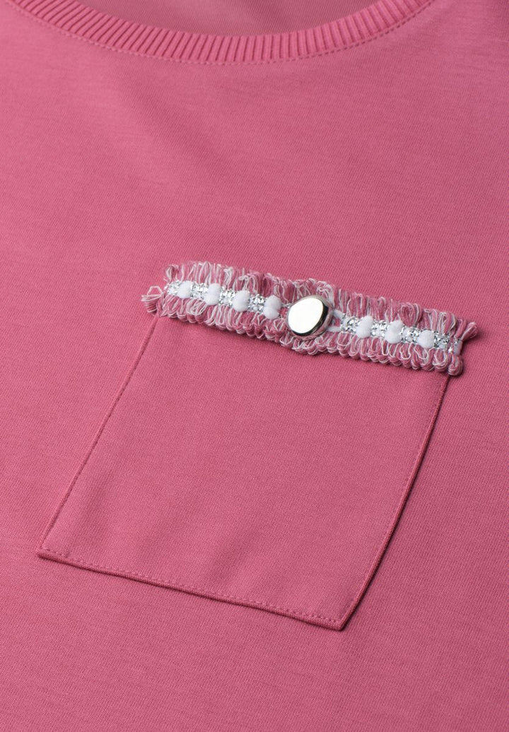 T-Shirt mit dekorativer Brusttasche