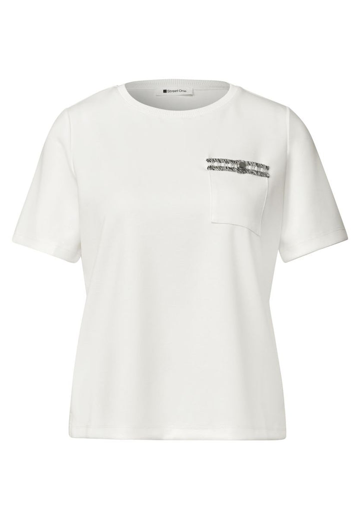 T-Shirt mit dekorativer Brusttasche