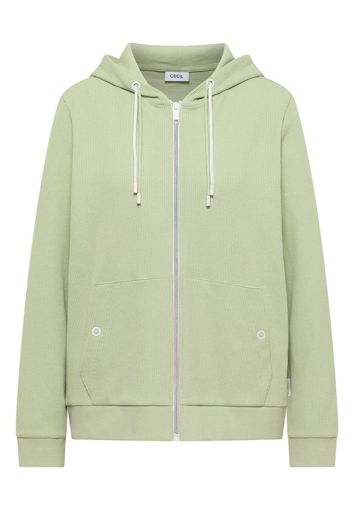 Langarm Jacke mit Kapuze und Struktur