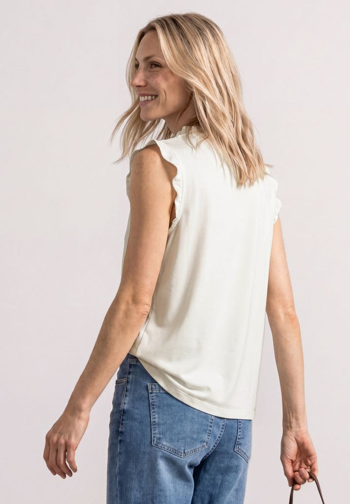 Top mit Strukturmix und Crochet-Details
