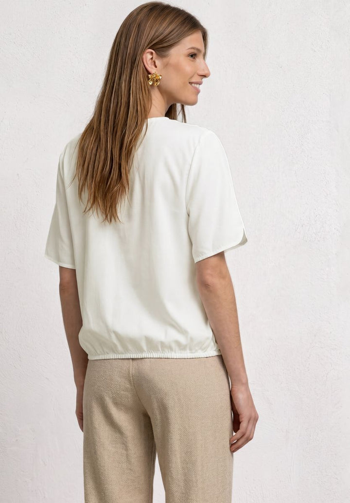 Kurzarm Blusenshirt mit V-Neck