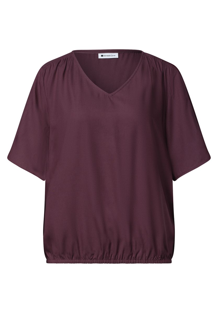 Kurzarm Blusenshirt mit V-Neck