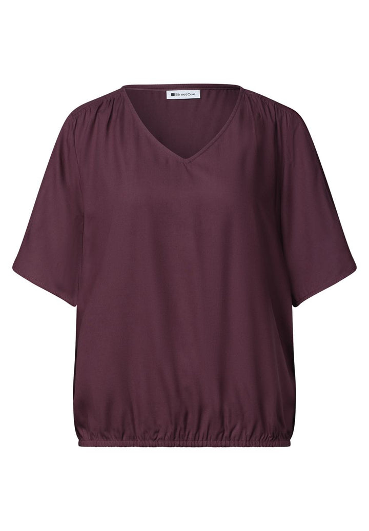 Kurzarm Blusenshirt mit V-Neck
