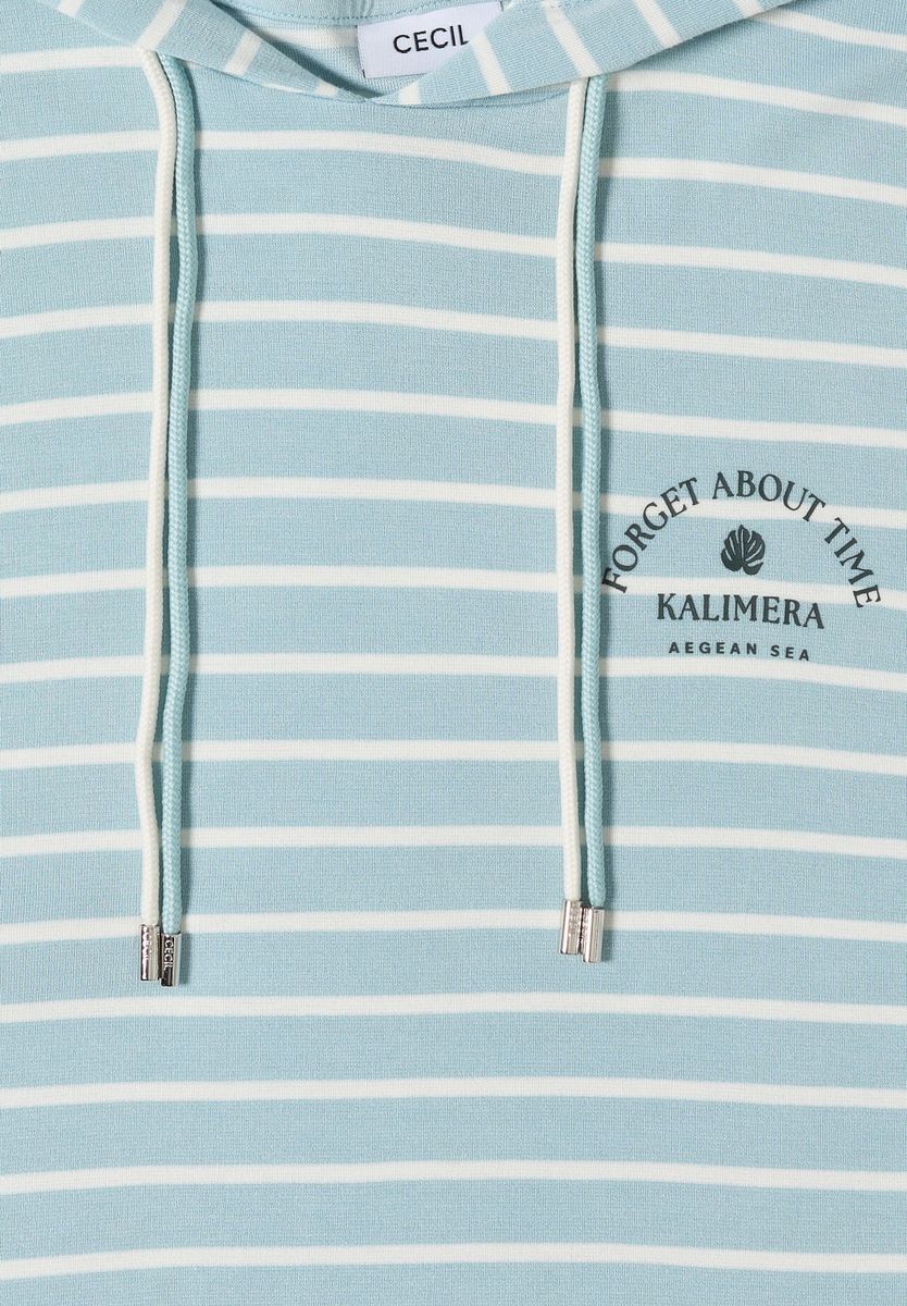 Kurzarm Kapuzenshirt mit Streifen