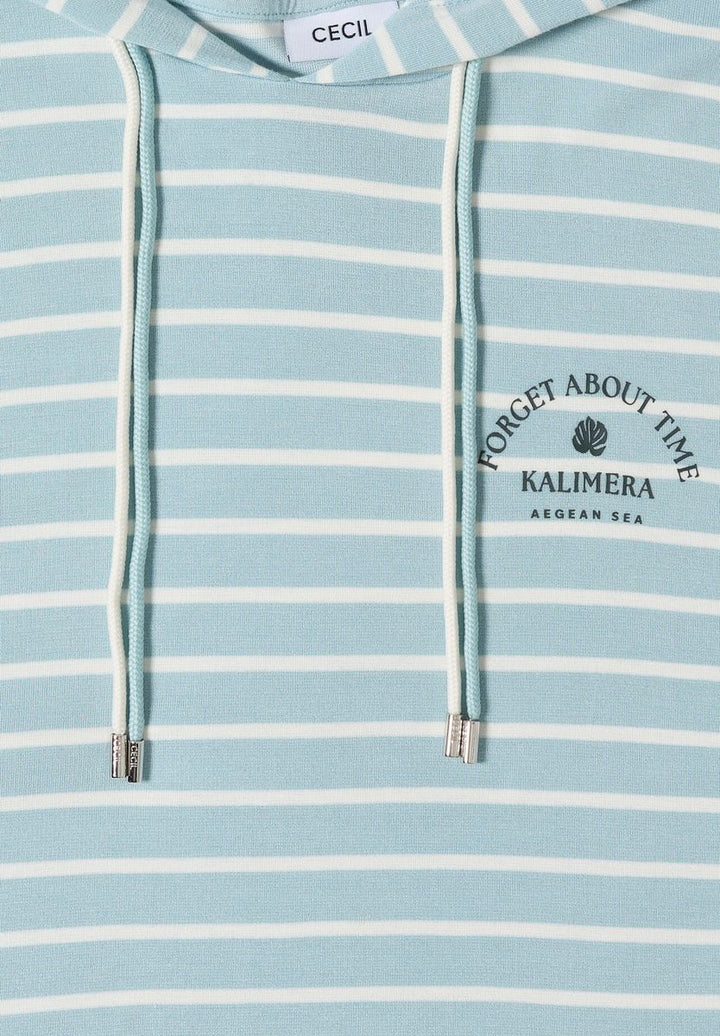 Kurzarm Kapuzenshirt mit Streifen