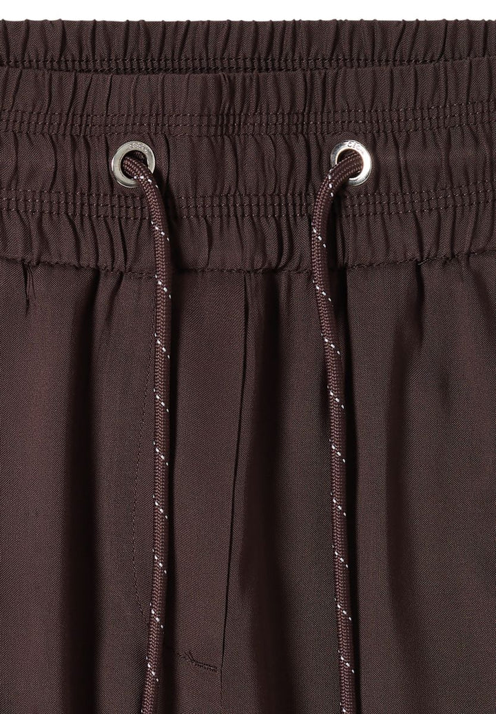 Mid Waist Slim Leg Hose im Loose Fit